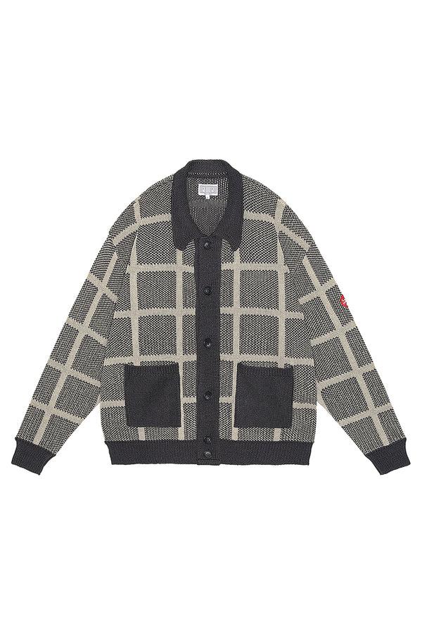 pam perks and mini GRID LOOSE KNIT CARDIGAN
