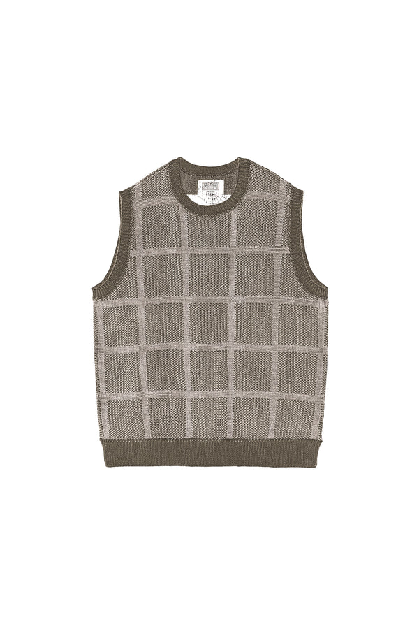 pam perks and mini GRID LOOSE KNIT VEST