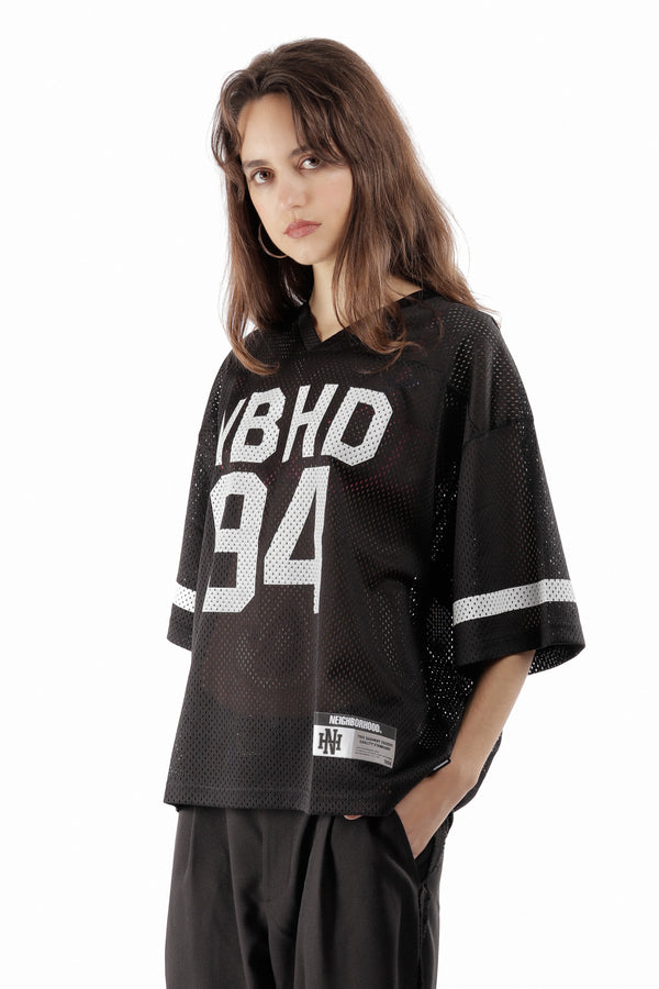 pam perks and mini HOCKEY V-NECK SS T-SHIRT BLACK