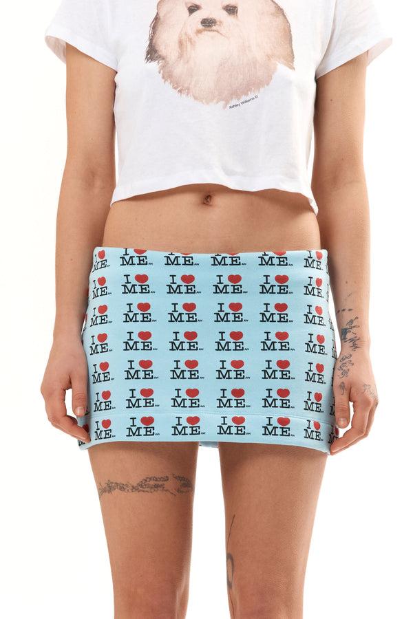Pam Perks And Mini I HEART ME BLUE MINI SKIRT