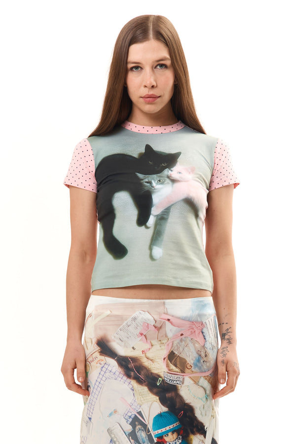 pam perks and mini KITTEN TRIO T-SHIRT