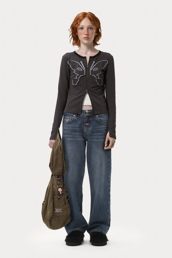 Pam Perks And Mini KOSMIC KISS ZIPPED CARDIGAN