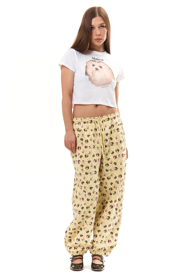 Pam Perks And Mini MALTESE CROPPED T-SHIRT