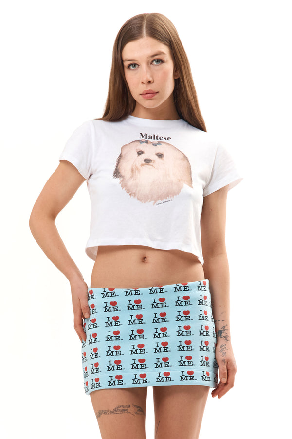 pam perks and mini MALTESE CROPPED T-SHIRT