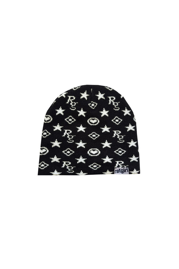 pam perks and mini Monogram Beanie Black - Ratgirl