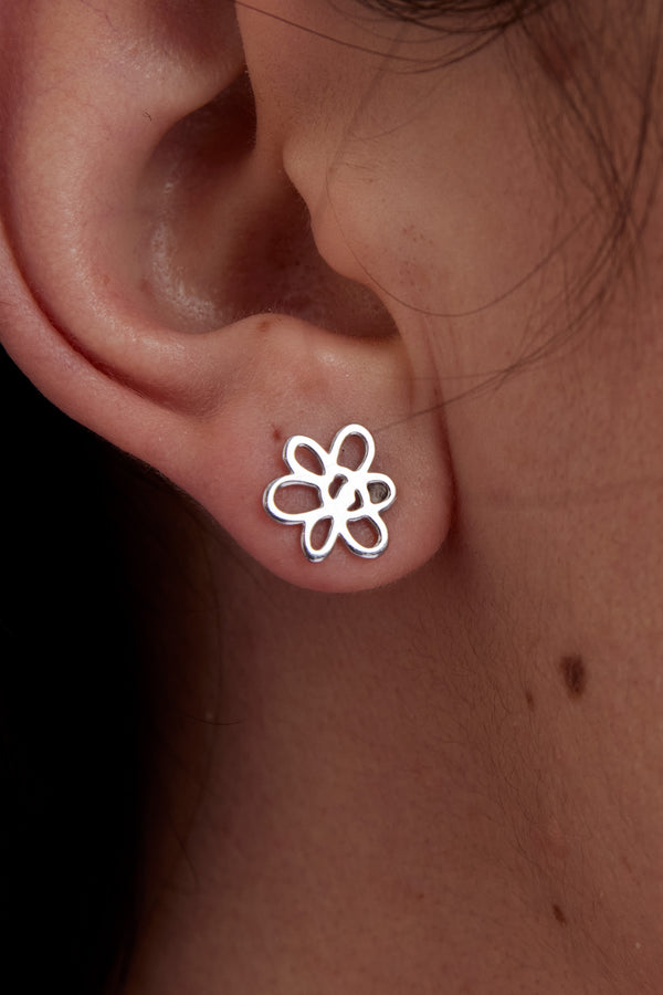 Pam Perks And Mini OUTLINE GESTURE STUD - SILVER