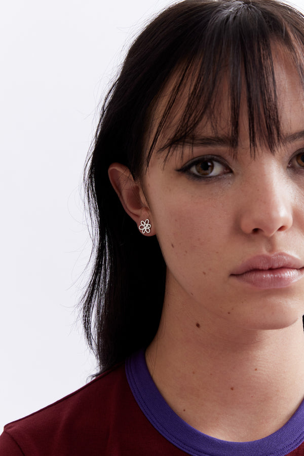 Pam Perks And Mini OUTLINE GESTURE STUD - SILVER