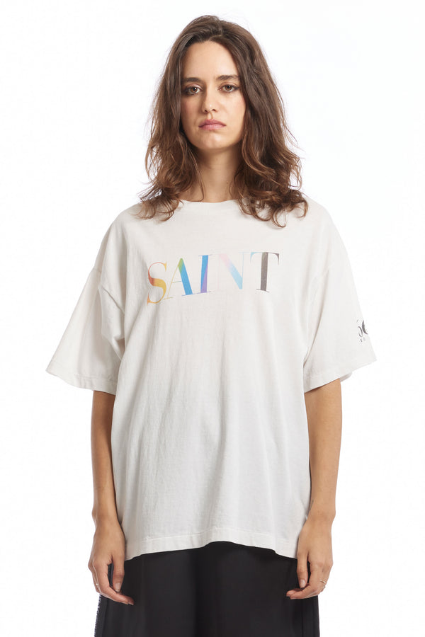 Pam Perks And Mini RAINBOW SAINT SS TEE WHITE