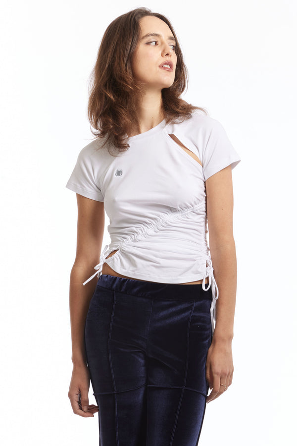 Pam Perks And Mini RUCHED SS TEE WHITE