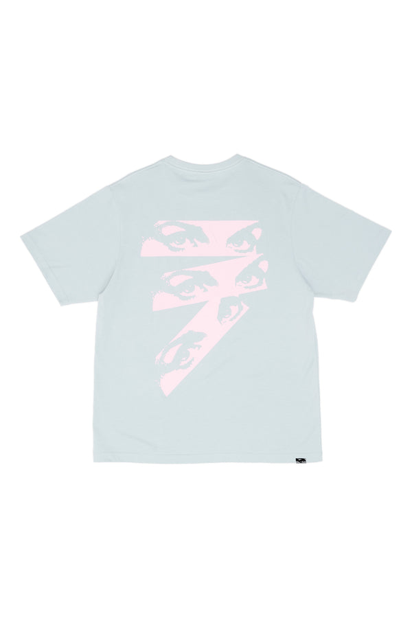 pam perks and mini SS TEE - EYES LOGO - BLUE GREY