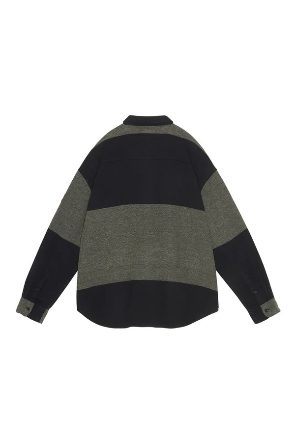 Pam Perks And Mini STRIPE FLANNEL BIG SHIRT KHAKI