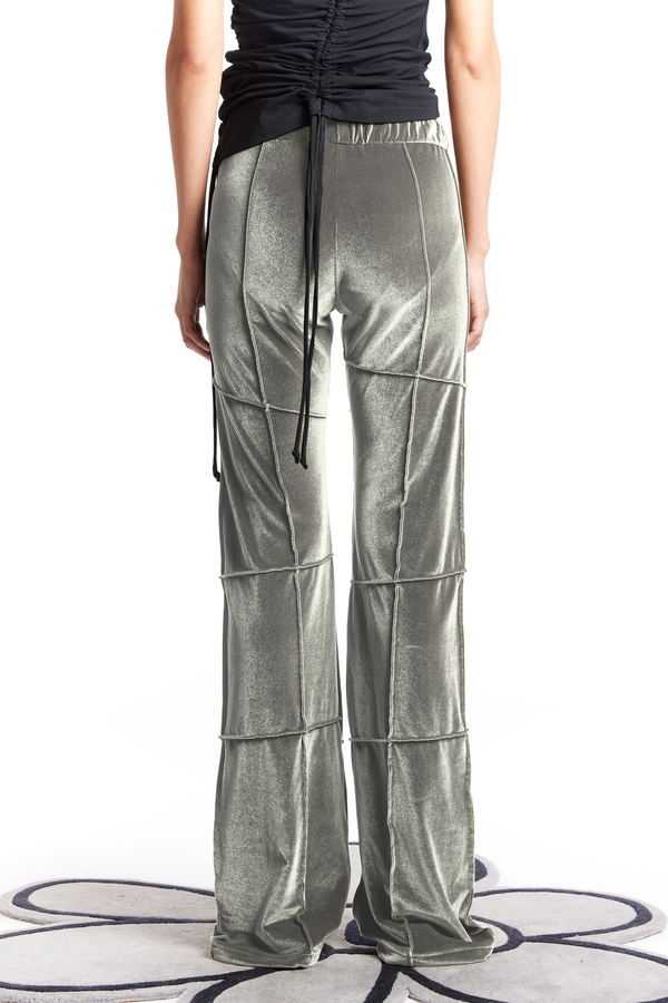 Pam Perks And Mini Spider Stretch Velvet Flare Pant Silver