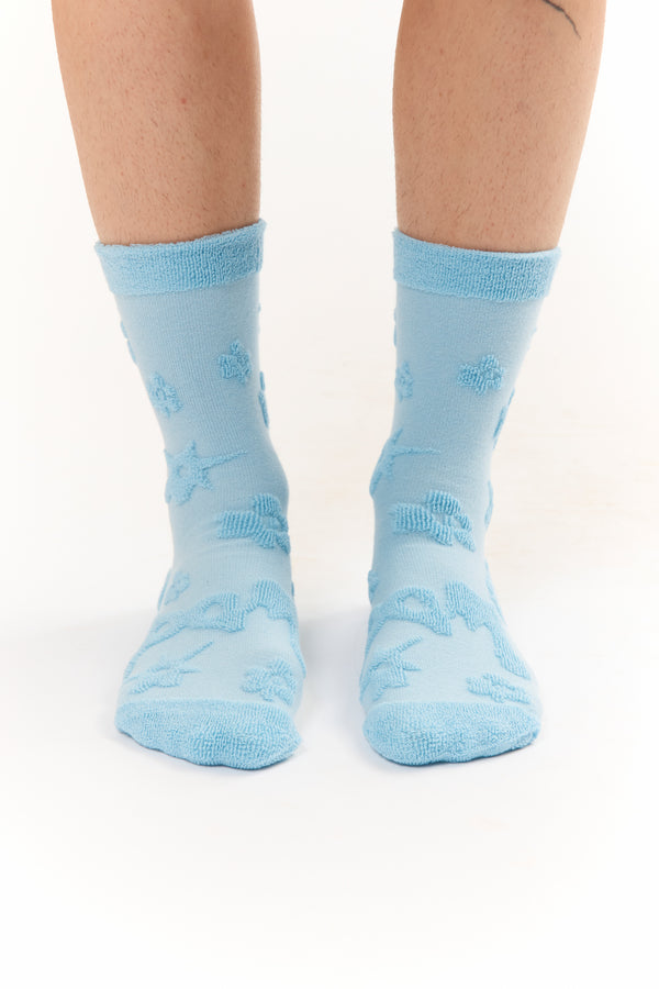 pam perks and mini TEXTURE GESTURES SOCKS - BABY BLUE