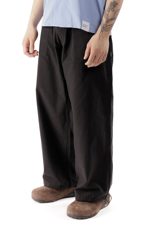 pam perks and mini WIDE BAKER PANTS WOVEN PANTS BLACK