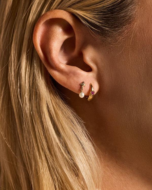 Pamela Love 10mm Bezel Heart Huggie