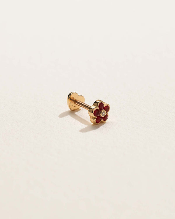 Pamela Love Bezel Flower Stud