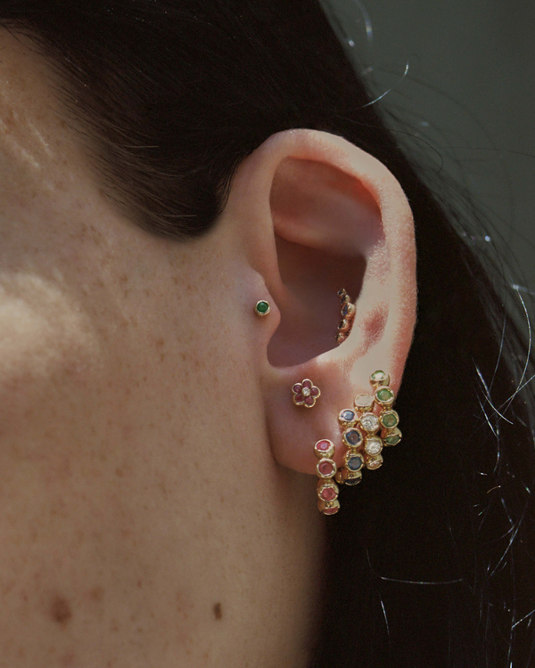 Pamela Love Bezel Flower Stud