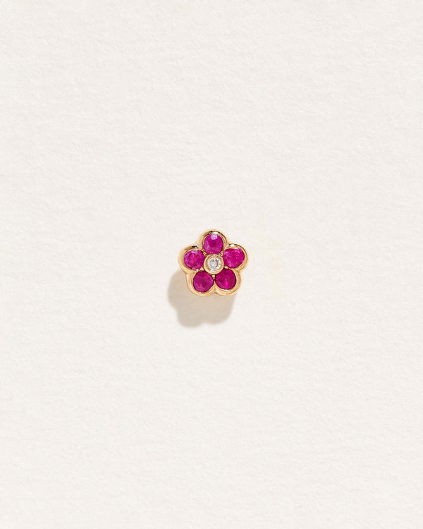 pamela love Bezel Flower Stud