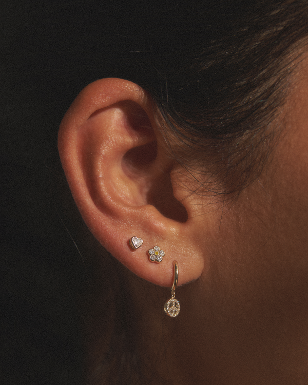 Pamela Love Bezel Heart Stud