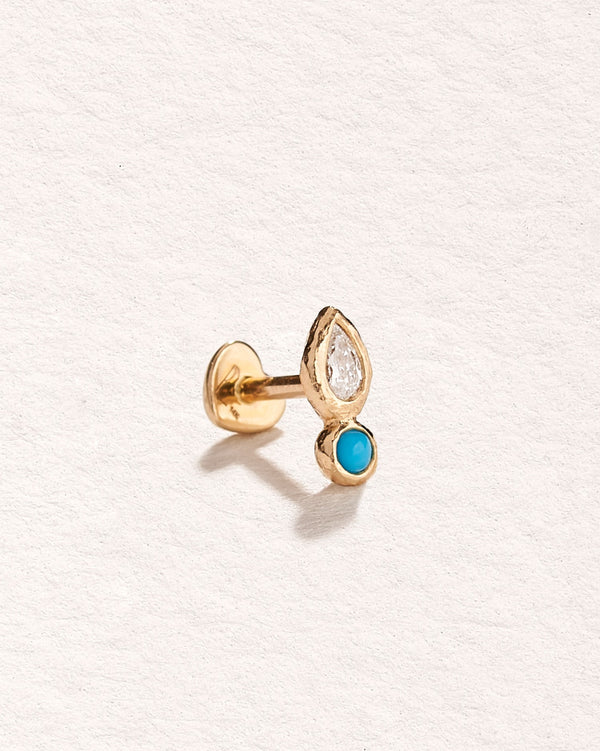 Pamela Love Bezel Pear Stud