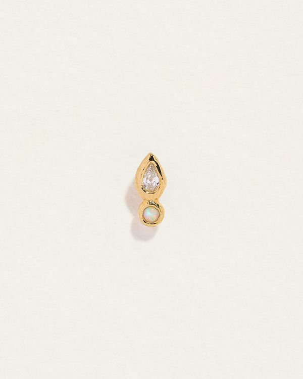 pamela love Bezel Pear Stud