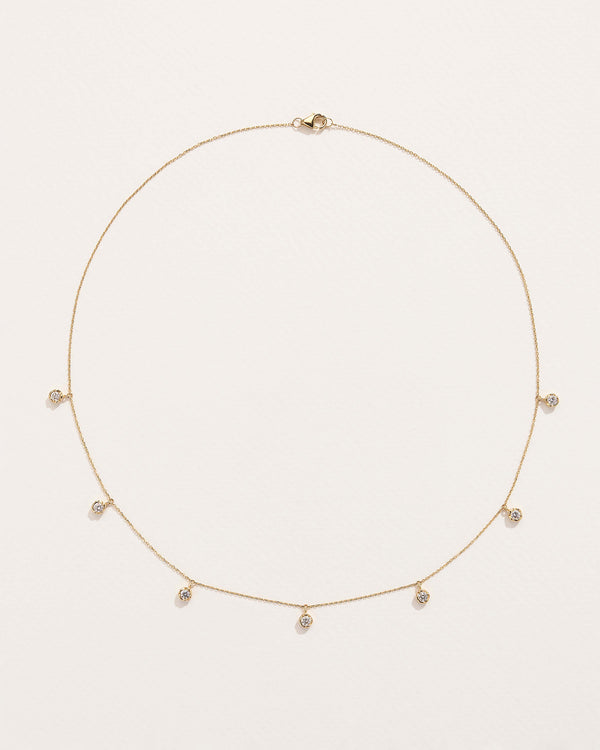 pamela love Diamond Station Droplet Necklace