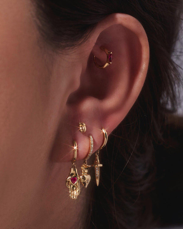 Pamela Love Heart In Hand Huggie