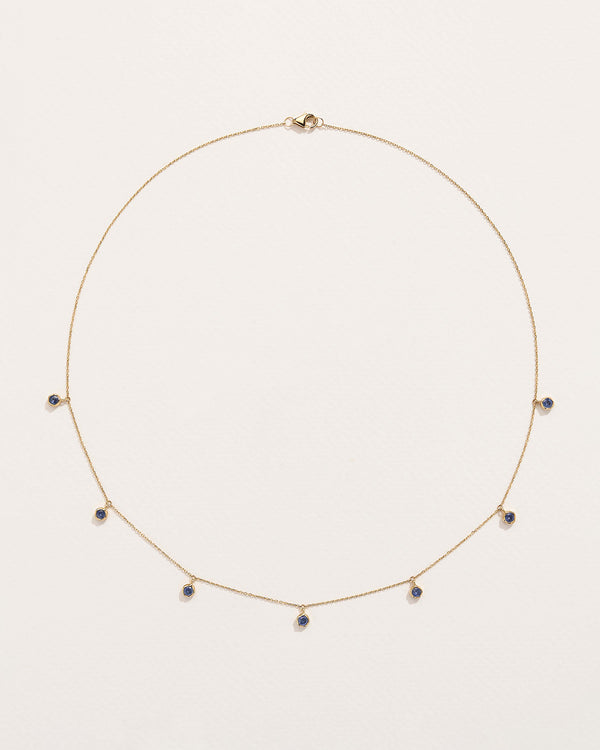 pamela love Sapphire Station Droplet Necklace