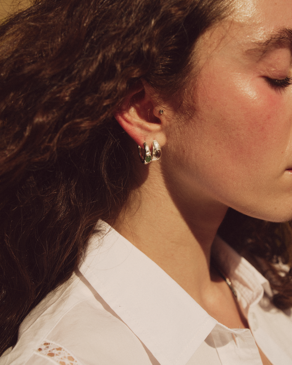 Pamela Love Tapered Stone Hoop