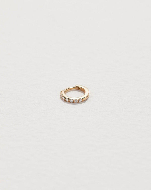 pamela love Tiny Half Pavé Huggie