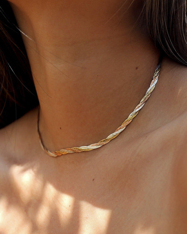 Pamela Love Twisted Tricolor Herringbone Chain 14"