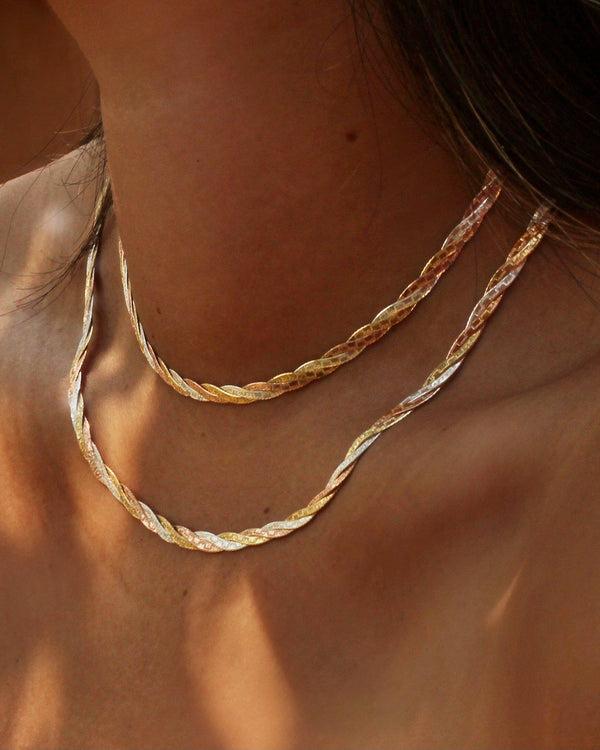 Pamela Love Twisted Tricolor Herringbone Chain 14"