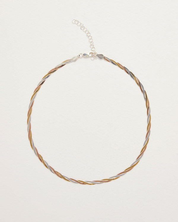 pamela love Twisted Tricolor Herringbone Chain 14"