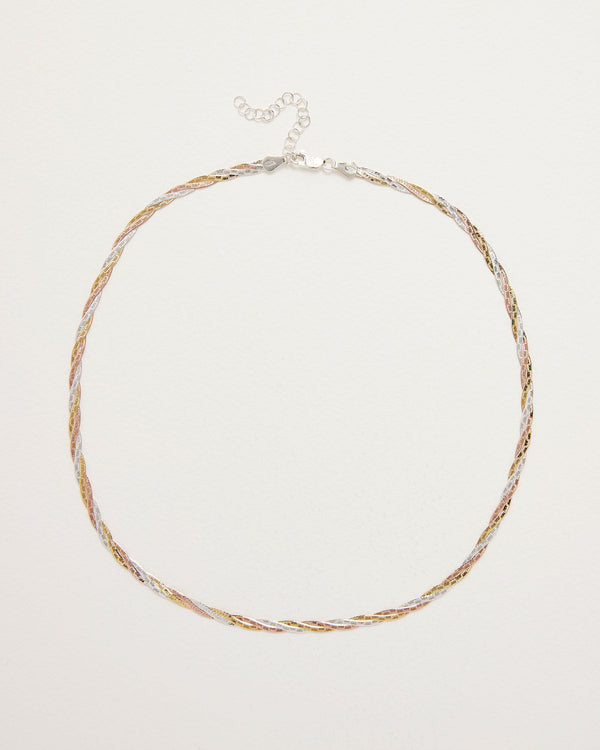 Pamela Love Twisted Tricolor Herringbone Chain 18"