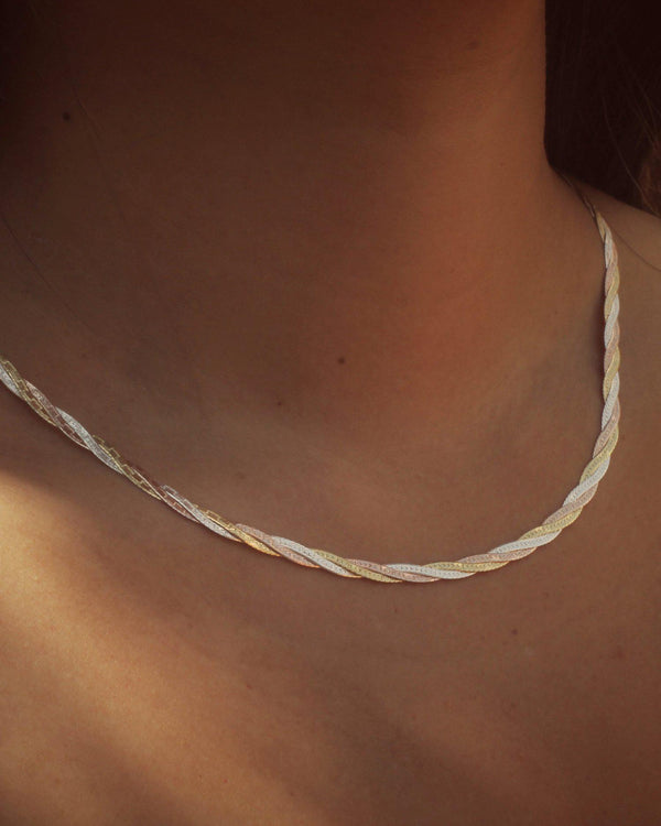 Pamela Love Twisted Tricolor Herringbone Chain 18"