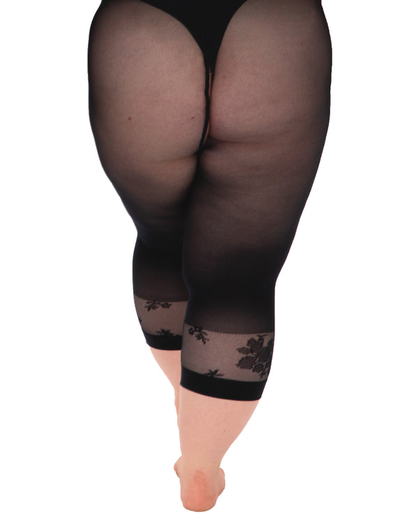 Pamela Mann 50 Denier Capri With Lace Curvy Super Stretch Tights
