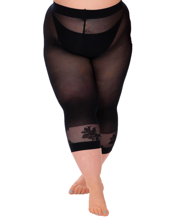 Pamela Mann 50 Denier Capri With Lace Curvy Super Stretch Tights