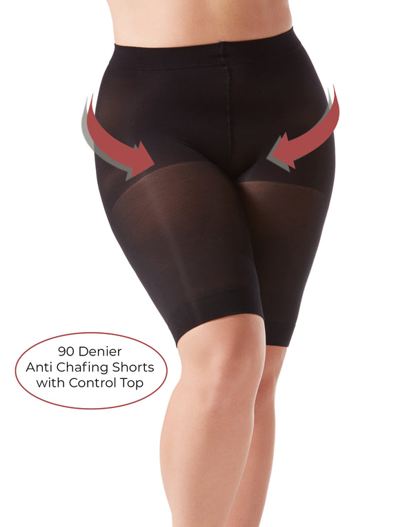 pamela mann 90 Denier Control Top Curvy Super Stretch Anti Chafing Shorts