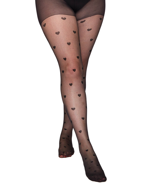 Pamela Mann Heart Pattern Curvy Super Stretch Tights