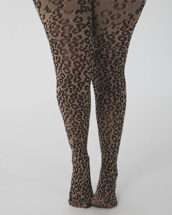 Pamela Mann Knitted Leopard Curvy Super Stretch Tights