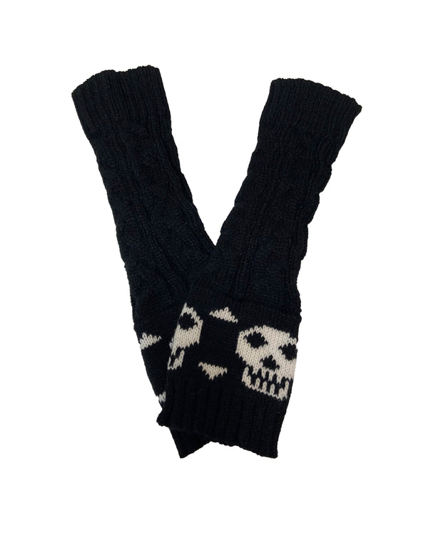 Pamela Mann Knitted Skull And Crossbones Fingerless Gloves