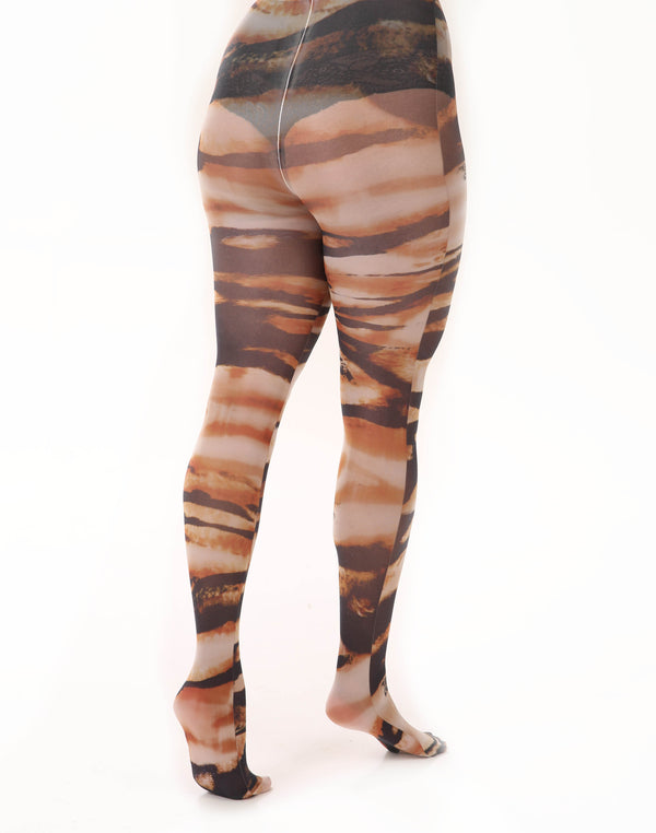 Pamela Mann Abstract Tiger Printed Tights