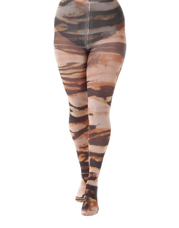 pamela mann Abstract Tiger Printed Tights