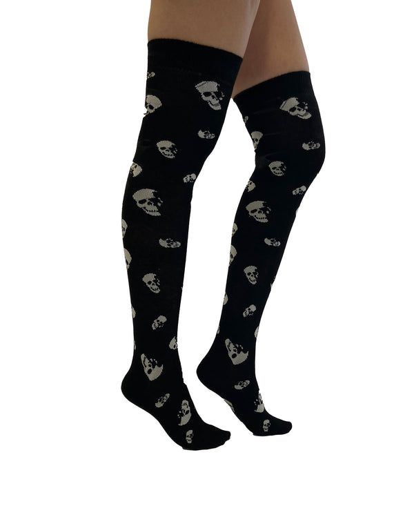 Pamela Mann All Over Skulls Over The Knee Sock