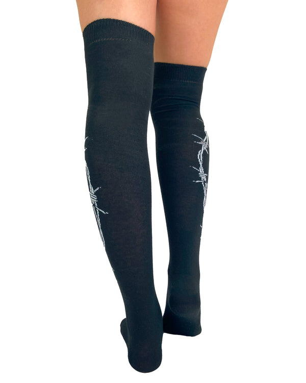 Pamela Mann Barbed Wire Over The Knee Socks