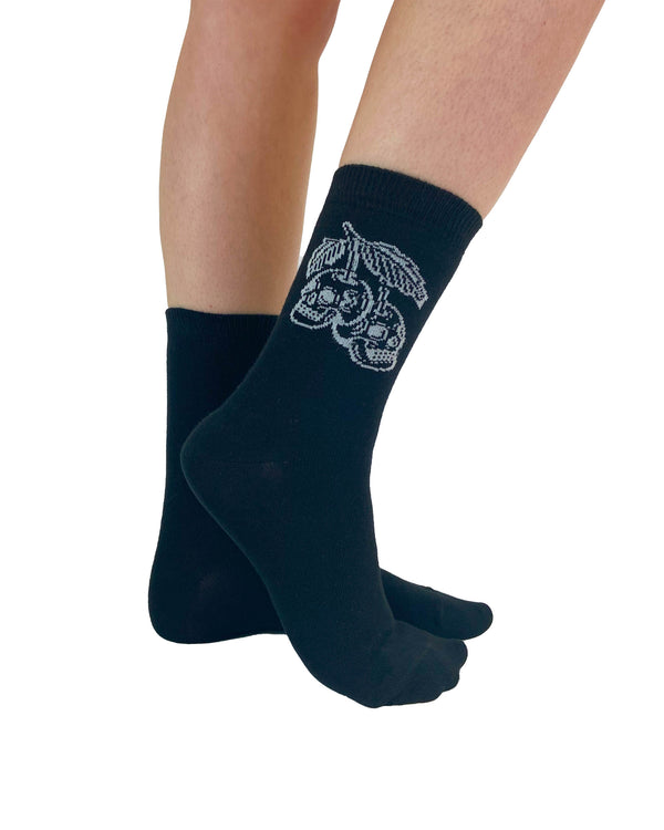 pamela mann Cherry skull ankle socks