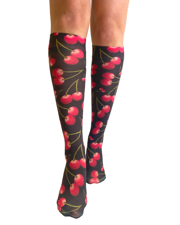 pamela mann Cherry Soda Printed Knee High Socks