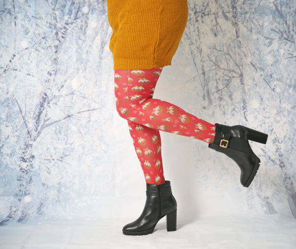 Pamela Mann Christmas Pudding Printed Tights