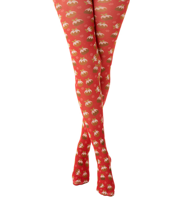 pamela mann Christmas Pudding Printed Tights