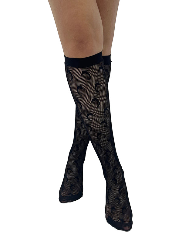 Pamela Mann Crescent Moon Net Knee Socks - Clearance